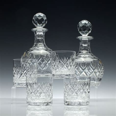 Th Century Royal Doulton Georgian Glass Decanter Set C