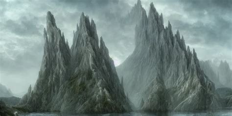 Krea Argonath Statues At The River Anduin Evening Detailed Matte