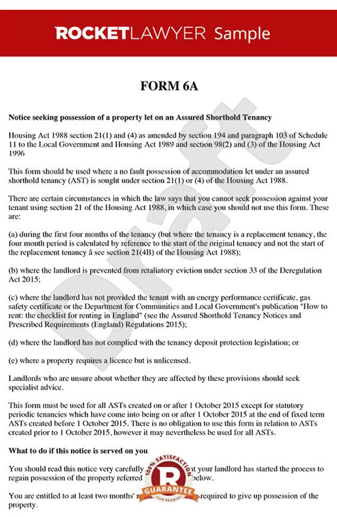 Section 21 Eviction Notice Wales Template
