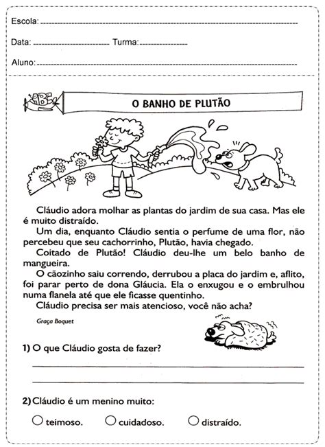 Leitura E Interpretação De Texto 2 Ano Fundamental Texto Exemplo