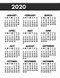 2020 Printable One Page Year at a Glance Calendar - Paper Trail Design
