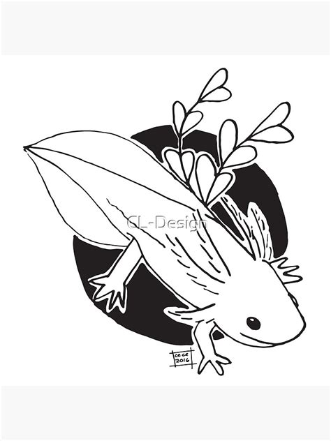 Axolotl Art Print By Cl Design Redbubble