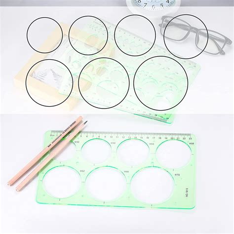 Kreisvorlage Kreis Und Ovale Zeichnung Lineal Werkzeug Kunststoff