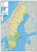 Svezia mappa fisica - Fisica mappa di Svezia (Europa del Nord - Europa)