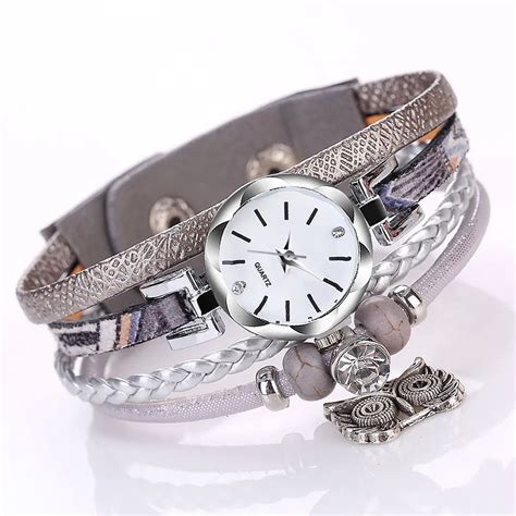 Wristwatch Women Unique Round Case Bracelet Watches Female Stainless
