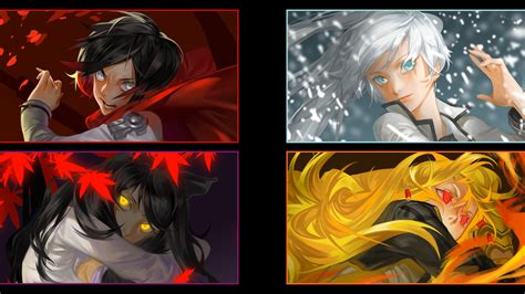 Anime Rwby Ruby Rose Weiss Schnee Yang Xiao Long Blake Belladonna Wallpaper