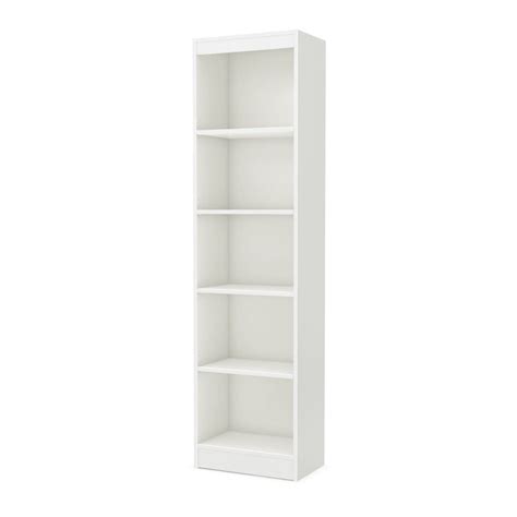 Tall Narrow Bookcase Adjustable Shelves Storage Closet 5 Shelf Book