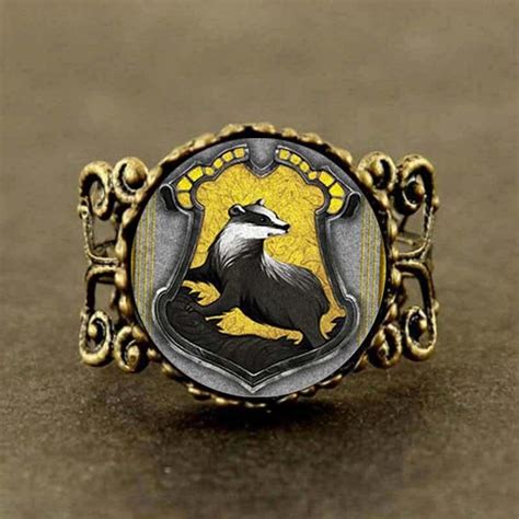 Hufflepuff Ring Harry Potter Rings Adjustable Ring Jewelry Ts