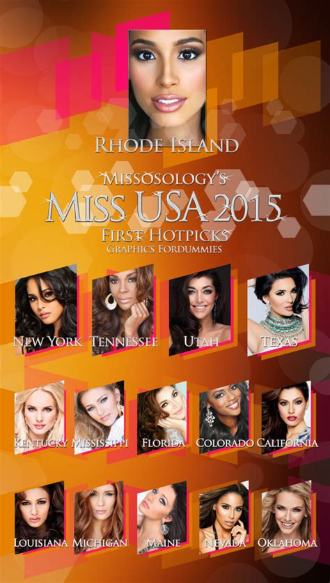 Miss Usa 2015 1st Official Hot Picks Missosology