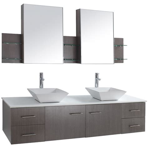 Check out our oak bathroom vanity selection for the very best in unique or custom, handmade pieces from our bathroom vanities shops. Bianca 72" Wall-Mounted Double Bathroom Vanity - Gray Oak ...