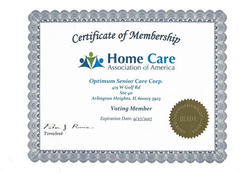 Home Health Aide Certificate Template