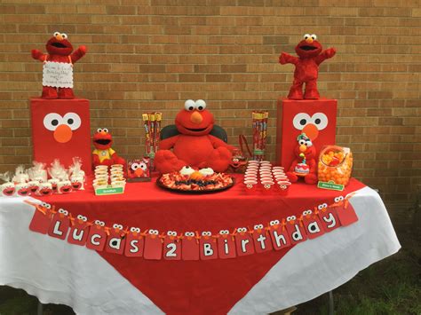 Elmo Candy Table Elmo Birthday Sesame Street Birthday Party Ideas