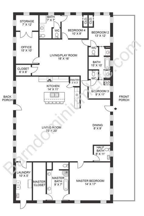 The Seven Best 4 Bedroom Barndominium Floor Plans With Pictures