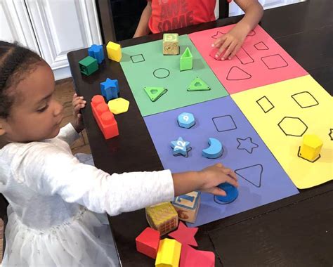 Shape Activities For Toddlers Color And Shape Sorting