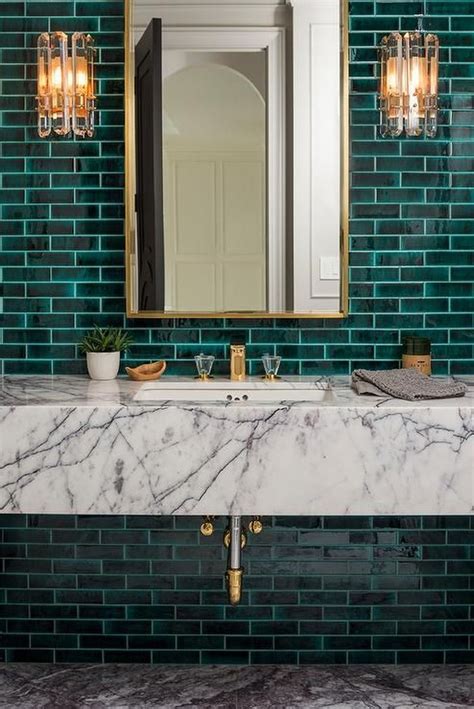 37 Elegant Mirror Bathroom Tiles Ideas For Amazing Bathroom Green
