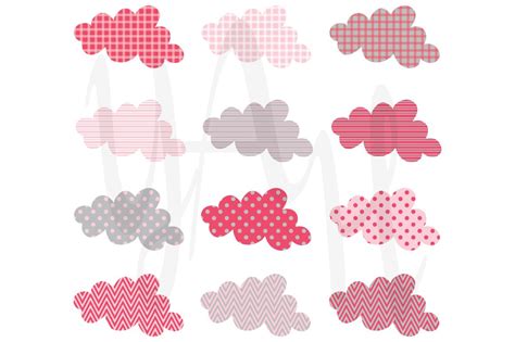 cute cloud pattern design set illustrations creative