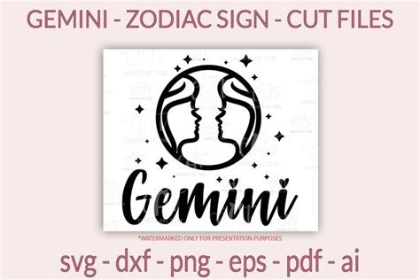Gemini SVG Zodiac Sign SVG Horoscope SVG PNG Cut Files