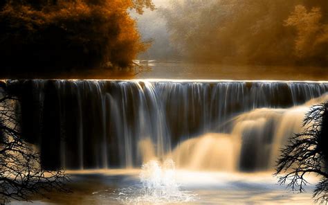 Free Download Beautiful Autumn Falls Trees Forest Waterfall Falls