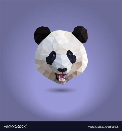 Low Poly Panda The Head Of A Chinese Bear From Vector Image