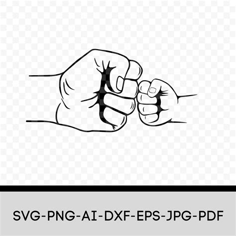 father and son fist bump svg digital download cut file for etsy