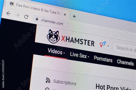 homepage of xhamster website on the display of pc url stock 사진 adobe stock
