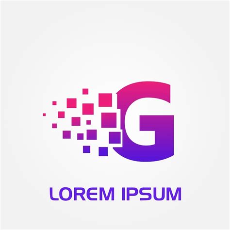 Premium Vector G Letter Pixel Flow Style Initial Logo