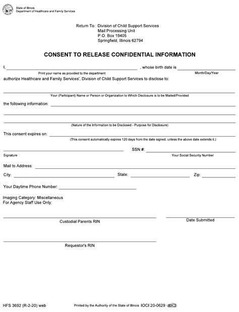 Form Hfs3692 Download Fillable Pdf Or Fill Online Consent
