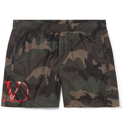 Valentino Short Length Camouflage Print Shell Swim Shorts Men