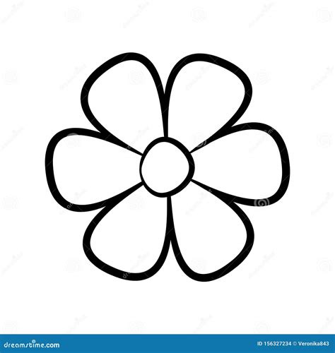 Flower Outline Icon. Blossom Vector Illustration Isolated on White