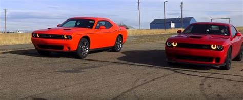 Dodge Challenger Hellcat Vs Dodge Challenger Gt Awd Drag Race Packs A