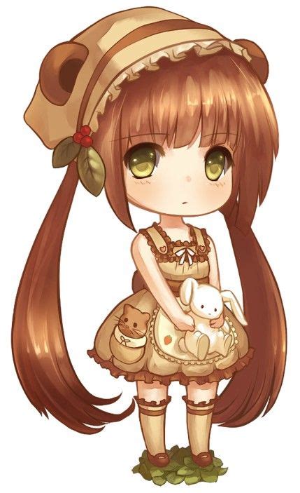 Kawaii Chibi Anime Girl Brown Hair