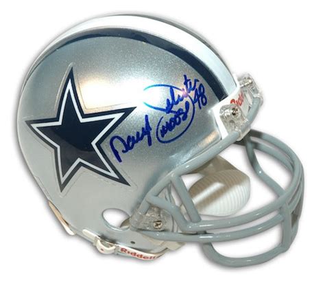 Autographed Daryl Johnston Dallas Cowboys Mini Helmet Inscribed Moose