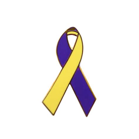 Purple And Yellow Awareness Ribbons Lapel Pins