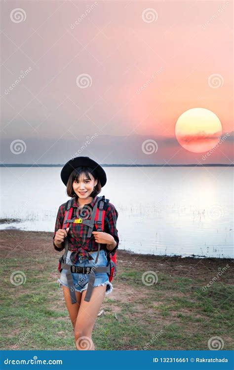 Asian Women Backpacker Stock Image Image Of Beautiful 132316661