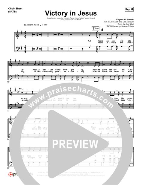 Victory In Jesus Sheet Music PDF Travis Cottrell PraiseCharts
