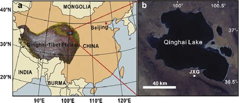 Location Of Qinghai Lake In China A And The Jiangxigou Jxg Site To