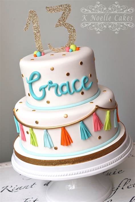 13th Birthday Cake By K Noelle Cakes 13 Birthday Cake 14th Birthday
