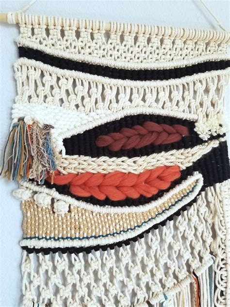 Medium Macrame Wall Hanging Tapestry Wool Woven Wall Decor Etsy Uk