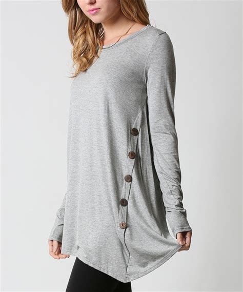 Look What I Found On Zulily Heather Gray Side Button Tunic Plus By
