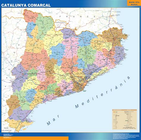 Catalunya Comarcal Con Moianes Tienda Mapas Posters Pared