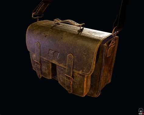 Worn And Old Leather Bag Flippednormals
