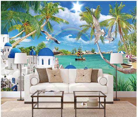 Custom Photo Beach Wallpapers 3d Murals Wallpaper Hd Seaside Scenery