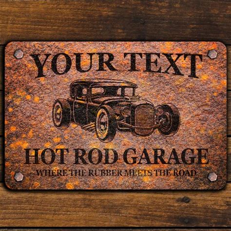 Rustys Rat Rod Garage Hot Rod Metal Art Etsy