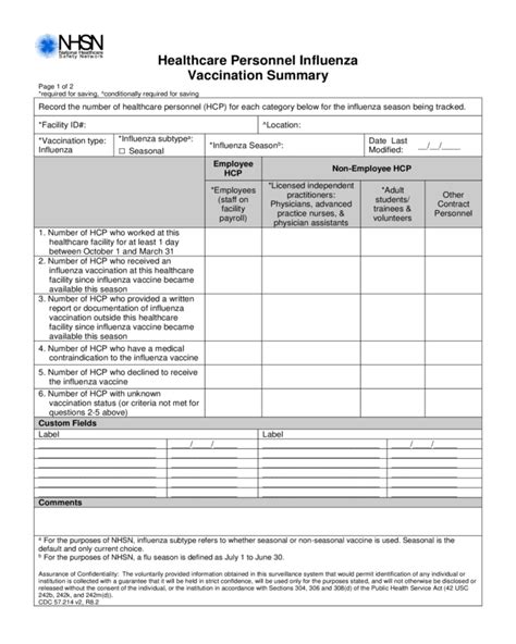 57 214 Hcp Influenza Vaccination Summary Form - Edit, Fill ...
