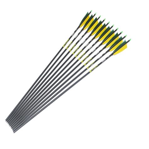 12pcs Archery Carbon Arrows 300 340 400 500 600 Spine Id62mm 5inch