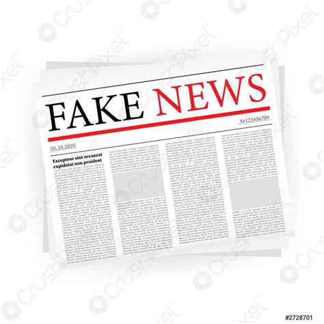 Fake News Realistic Newspaper On White Backgraund Vector Illustration