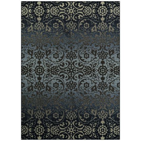 Maples Rugs Oasis Blue Textured Print Area Rug Or Runner Walmart Com