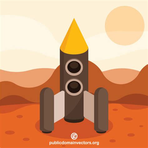 Rocket On Mars Public Domain Vectors