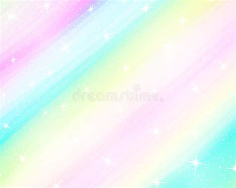 Unicorn Rainbow Background Holographic Sky In Pastel Color Bright