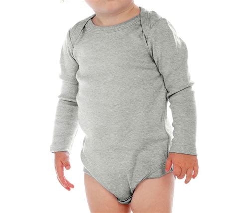 Kavio I1c0268 Infants Lap Shoulder Long Sleeve Onesie Heather Gray 12m
